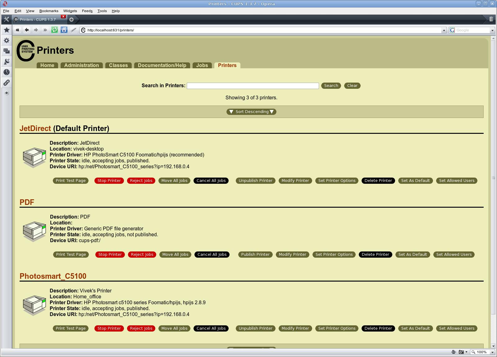 Linux / UNIX Administer The Printer From a  Browser nixCraft