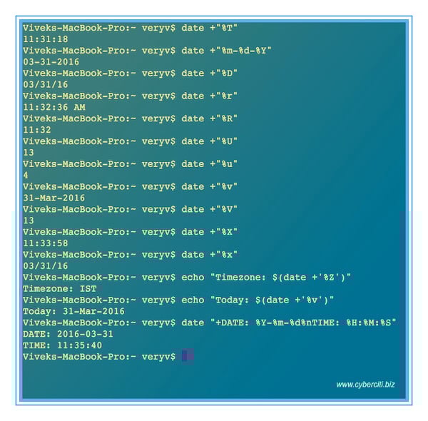 How To Format Date For Display or Use In a Shell Script nixCraft