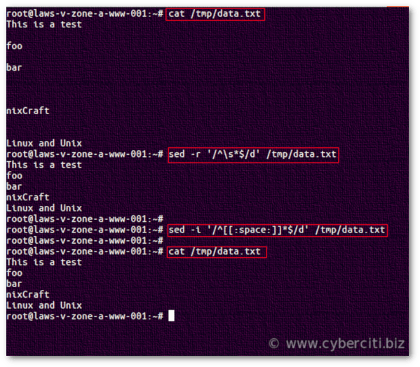 How to delete empty lines using sed command under Linux / UNIX nixCraft
