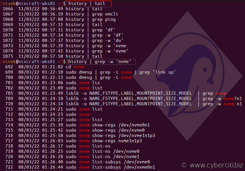 How To Search Bash Shell Command History nixCraft