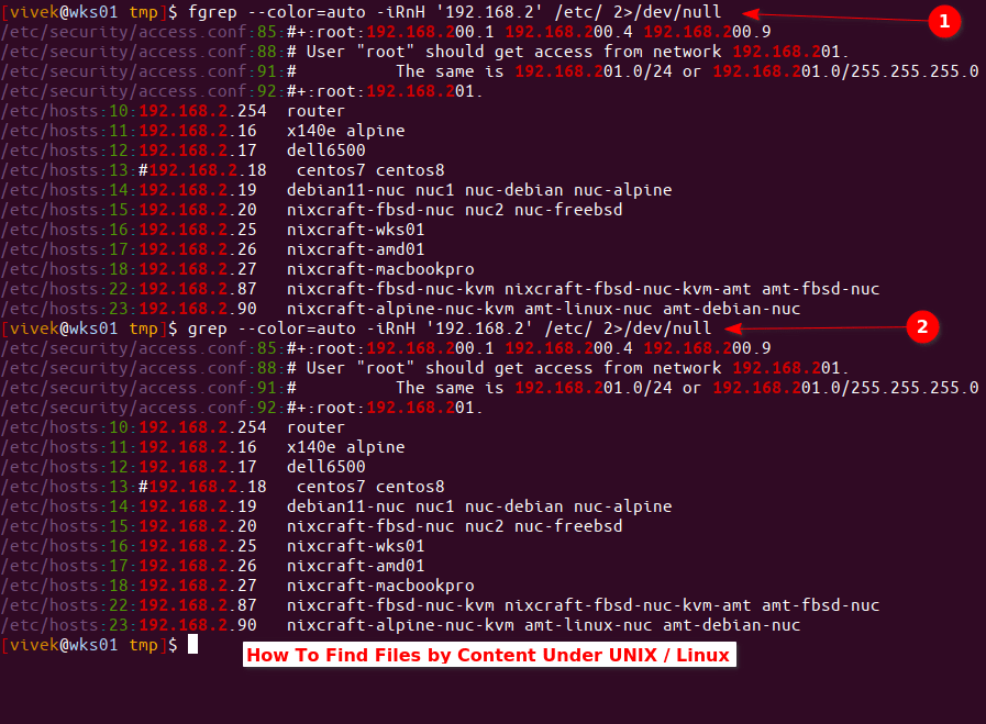 How To Find Files by Content Under UNIX / Linux nixCraft