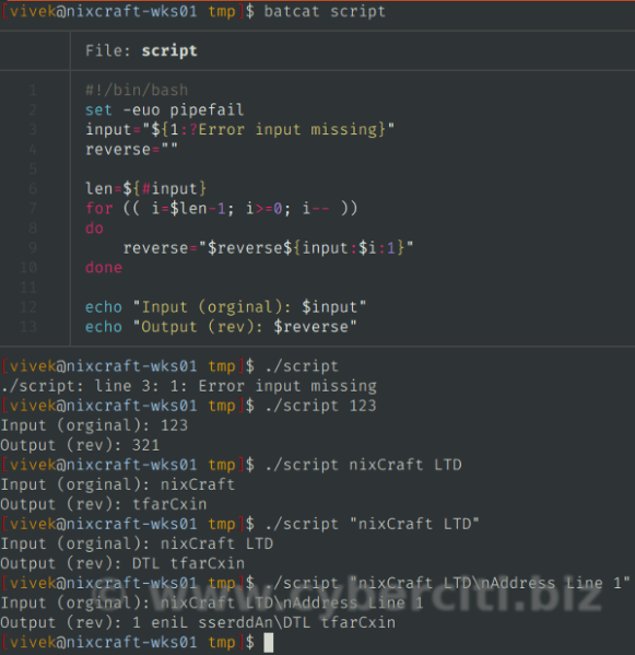 How To Reverse a String In Unix / Linux Shell? nixCraft