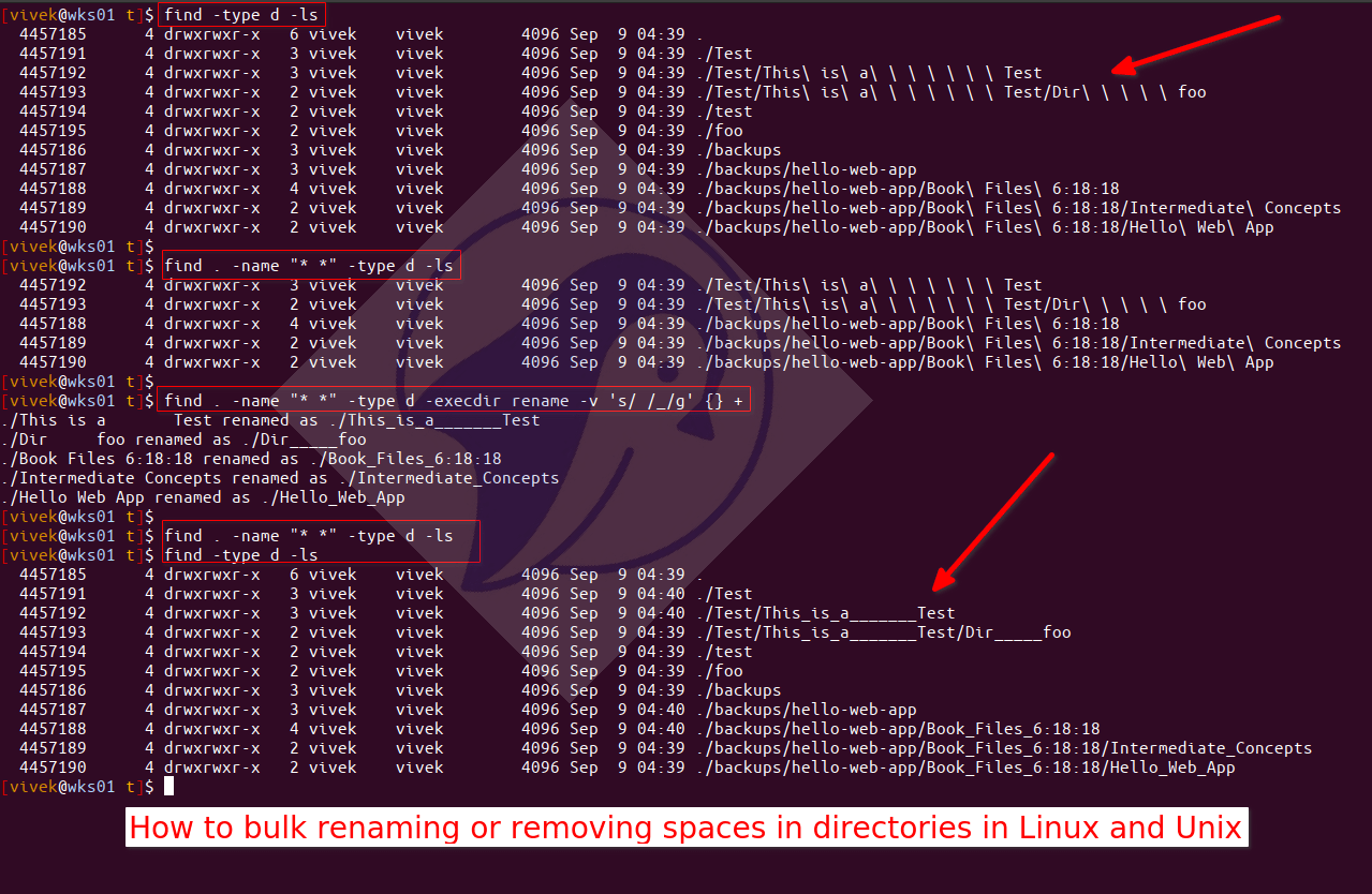 Linux/Unix Rename Directory With Spaces In Name nixCraft