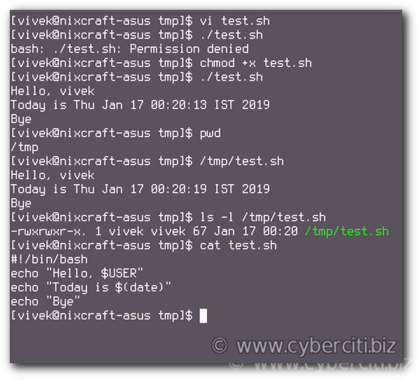 How to run shell script in Linux nixCraft