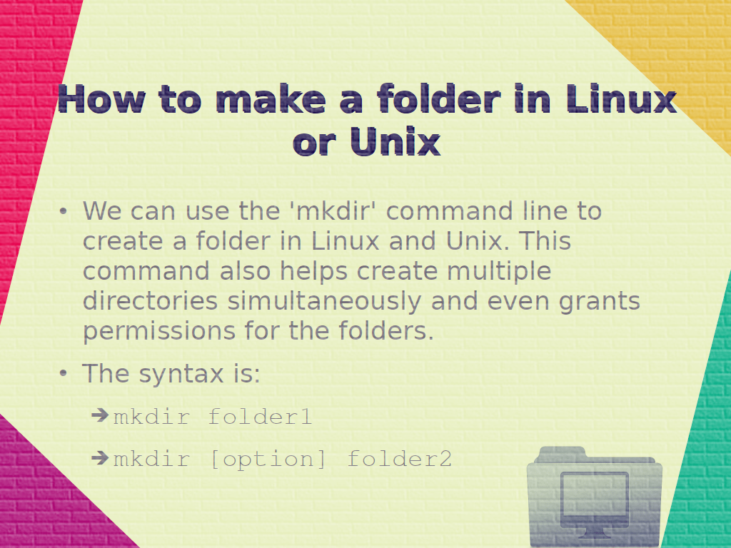 How to make a folder in Linux or Unix nixCraft