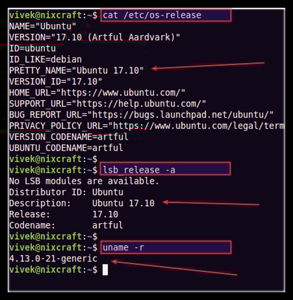 How to check os version in Linux command line nixCraft