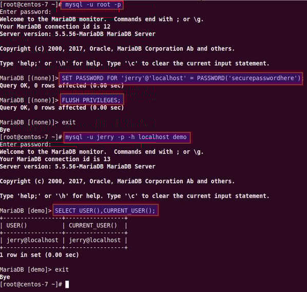 MySQL reset password for user account nixCraft