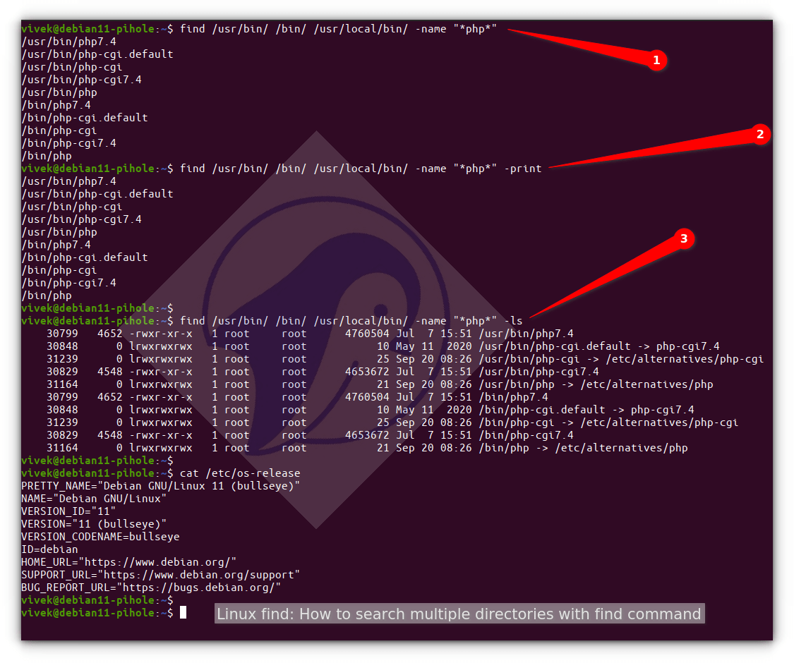 How to search multiple directories with find command nixCraft