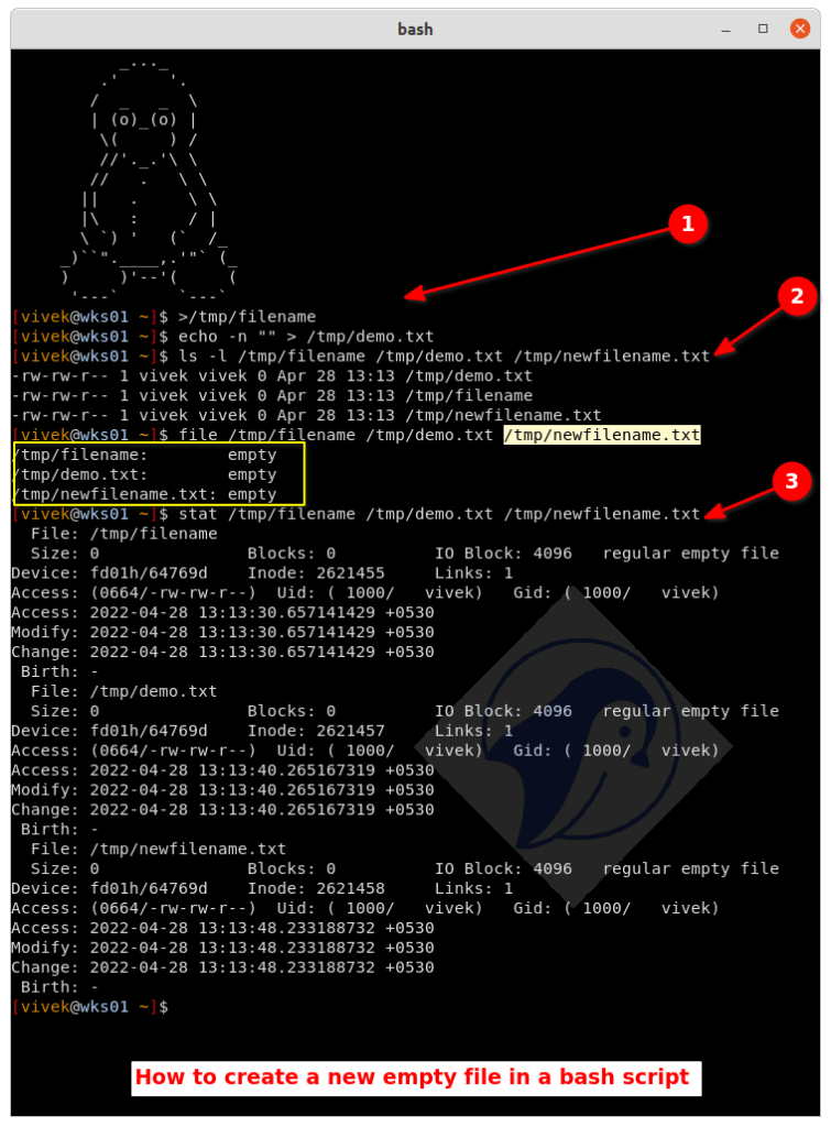BASH Shell Create Empty Temporary Files Quickly nixCraft