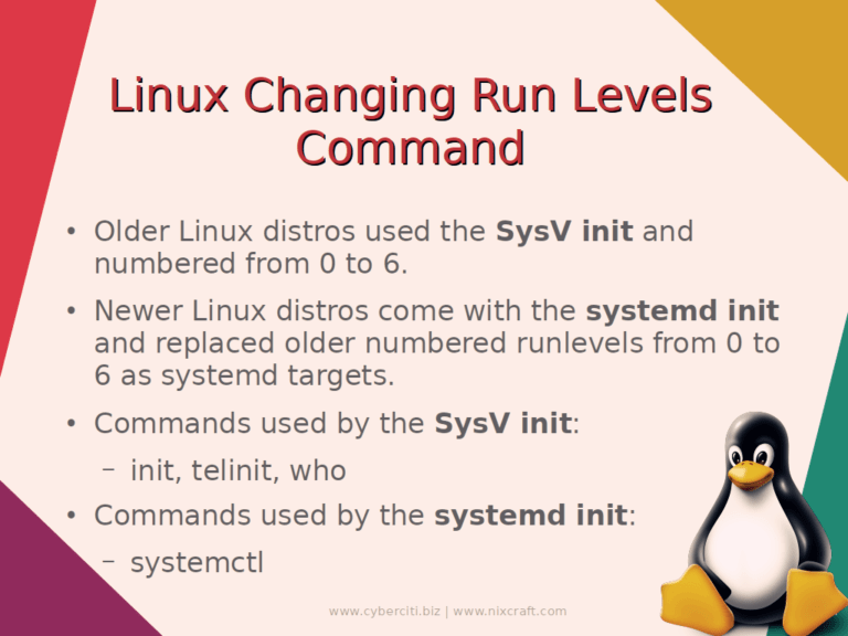 Linux Changing Run Levels Command nixCraft