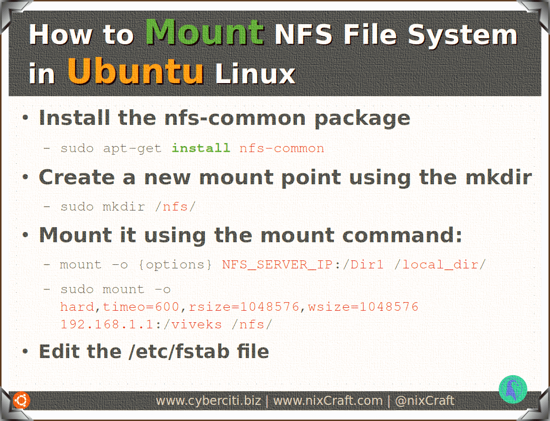 Ubuntu Linux NFS Client To Mount NFS Share nixCraft