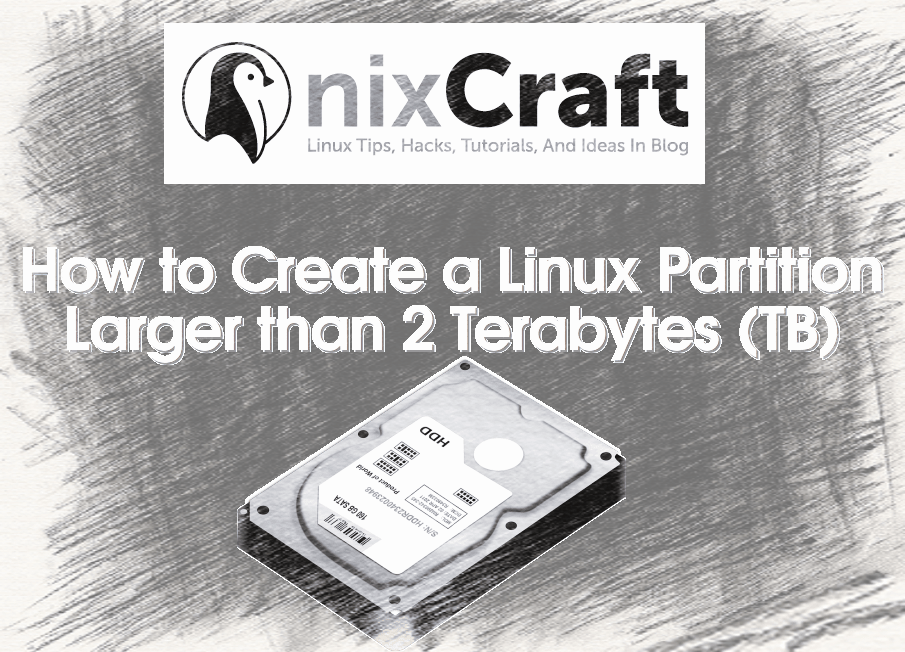 Linux Creating a Partition Size Larger Than 2TB nixCraft
