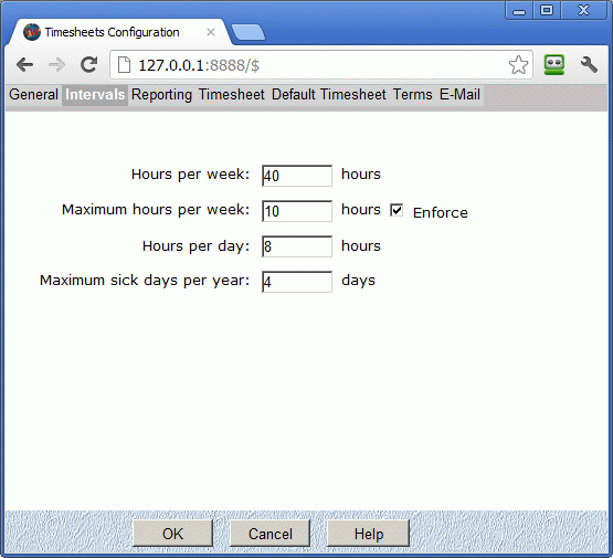 Timesheets  Configuration