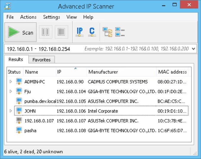 Advanced Port Scanner herequp