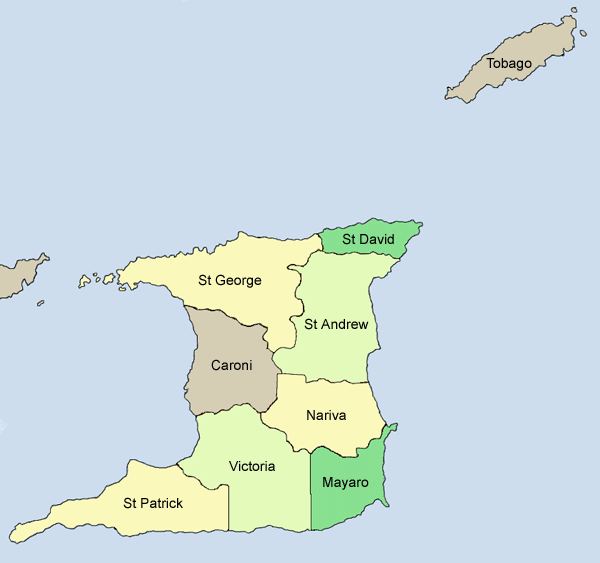 Map Of Counties In Trinidad Fungi of Trinidad & Tobago guide to the data