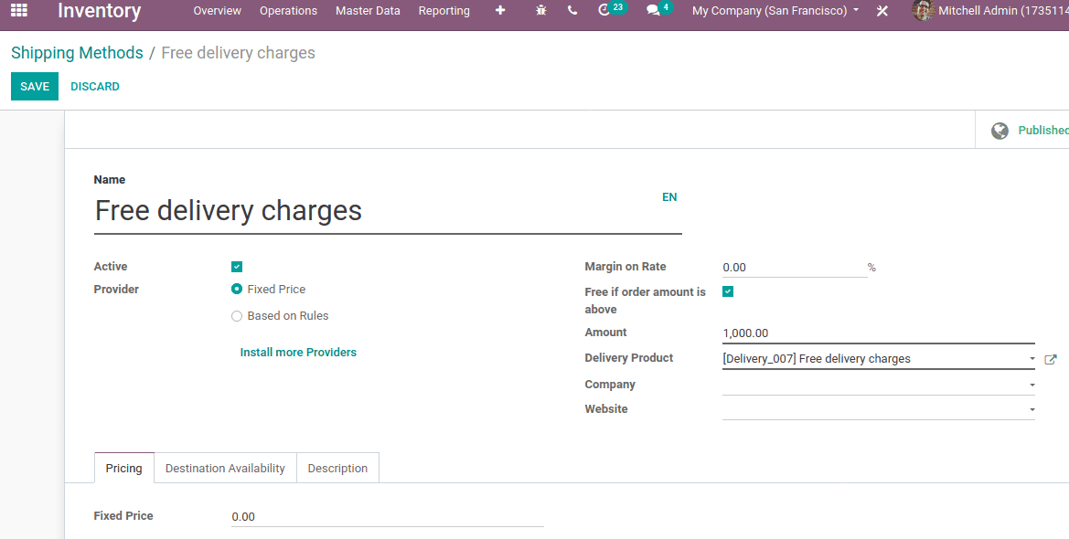 How to Setup a Delivery Method in Odoo 13