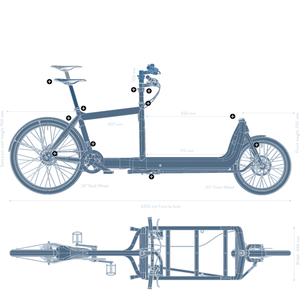 Vélo cargo taille et poids