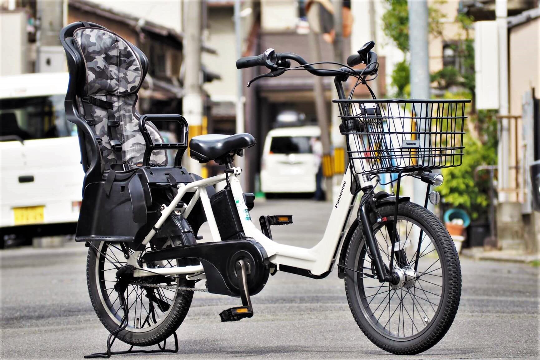 【中古子供乗せ電動自転車】お子さんの保育園の送り迎えの強い味方！！スタリッシュで乗りやすいPanasonic（パナソニック）/ギュット