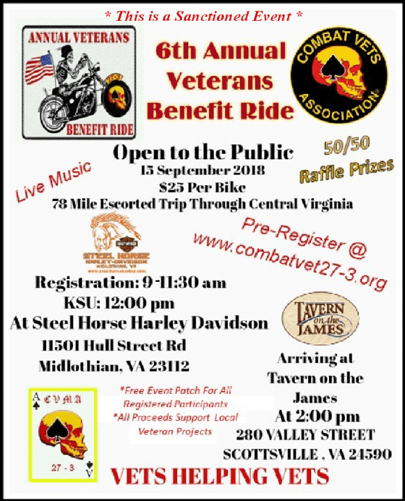 CVMA 273 Veterans Benefit Ride