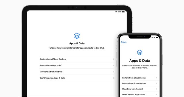 IPhoneのアプリとデータ画面とは何ですか？