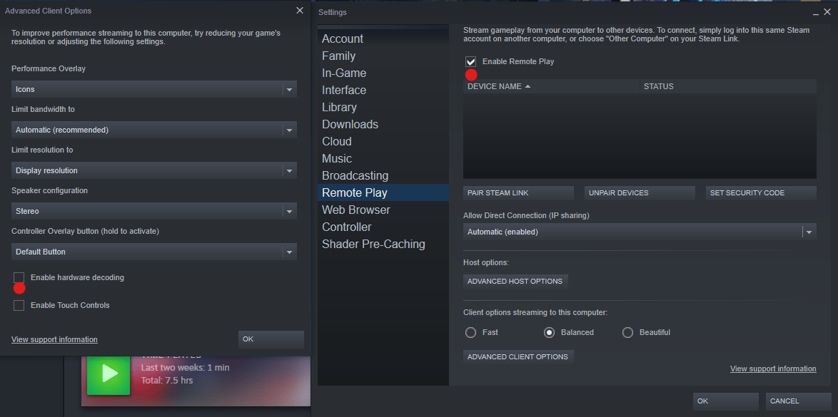 Steam Remote Play no funciona