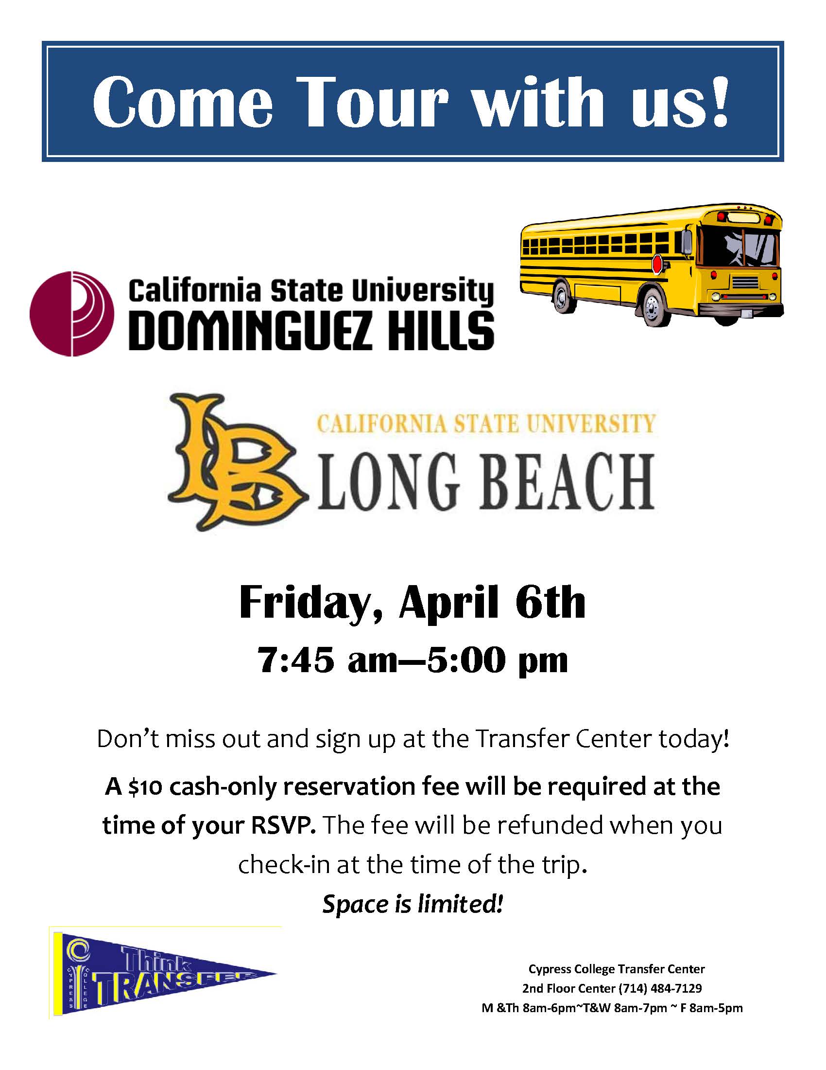 Spring 2023 Csulb Schedule Bus Tour To Csudh & Csulb - Cypress College