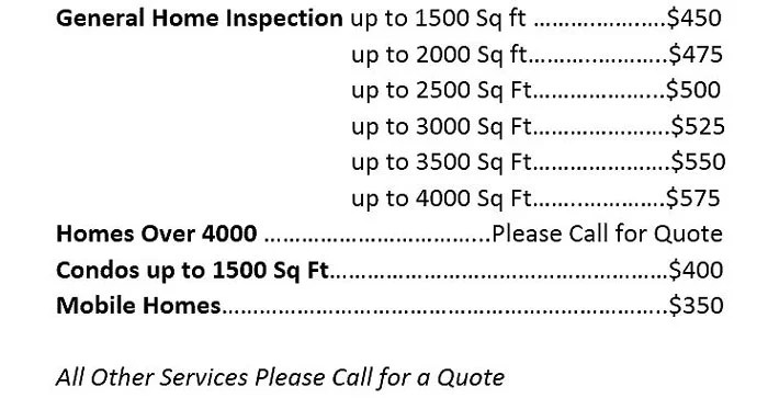 Home Inspection Rates Inspector Fees Monterey County, CA