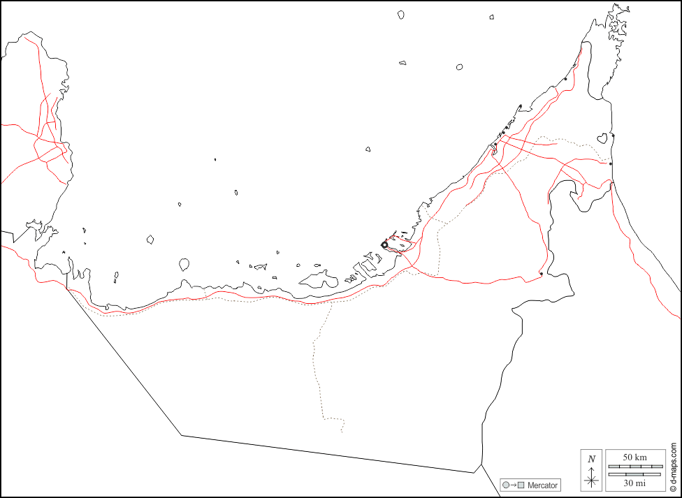 United Arab Emirates free map, free blank map, free outline map, free