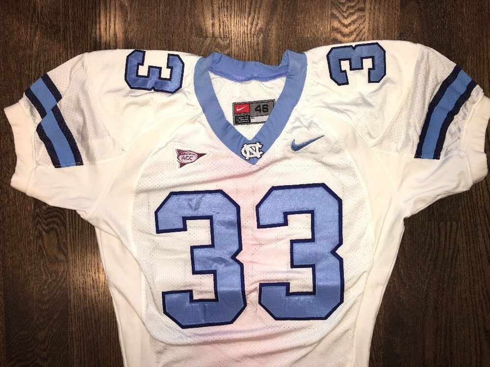 Game Worn Used Nike North Carolina Tar Heels UNC Football Jersey 33