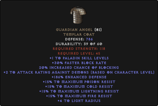 Buy Diablo 2 Guardian Angel At