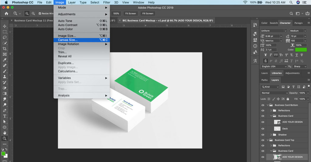 How to change canvas size in Design Resources