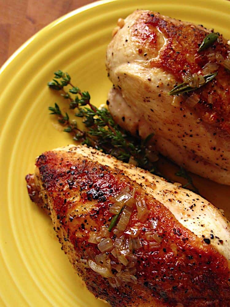 About 1 minute before chicken is done, brush with barbecue sauce. Sear Roasted Chicken Breasts with Shallot Herb Pan Sauce ...