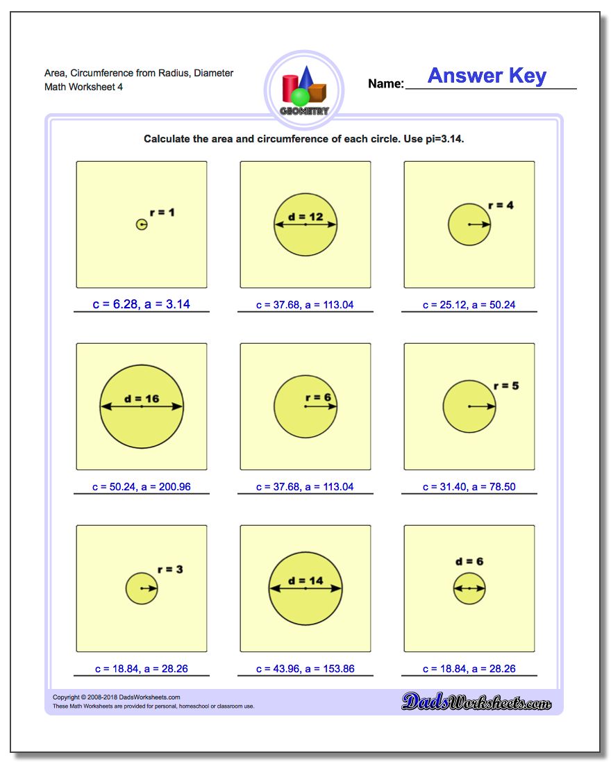 Circles Area and Circumference