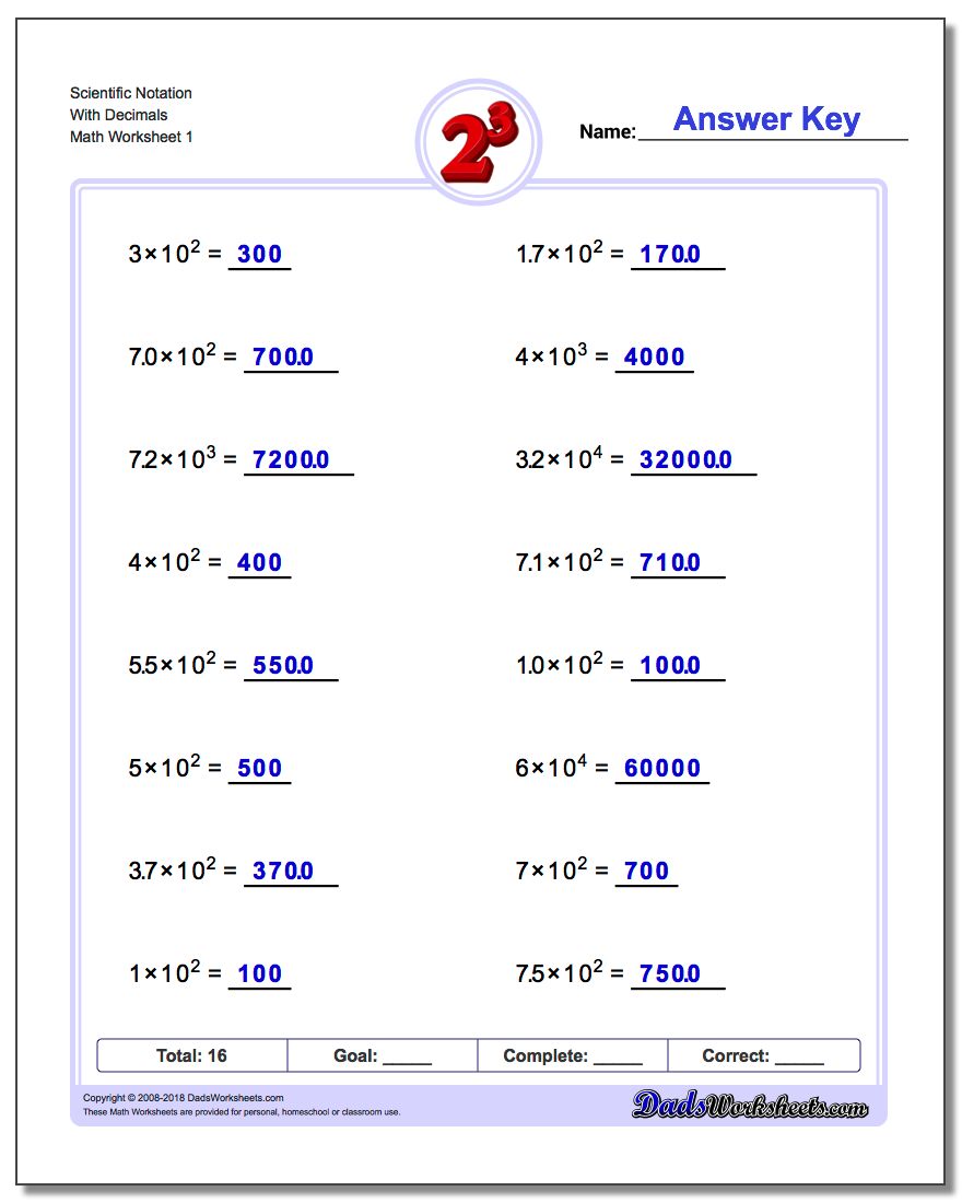 Powers of Ten and Scientific Notation