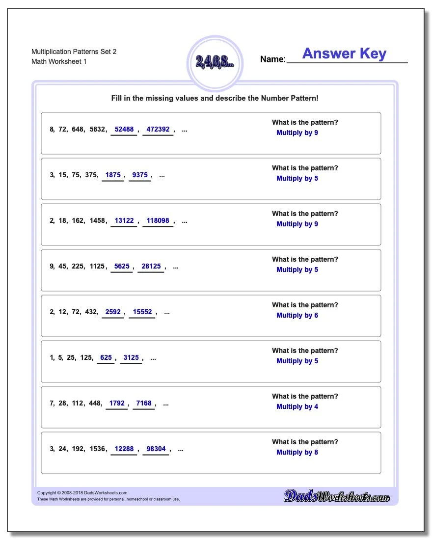 Multiplication Patterns