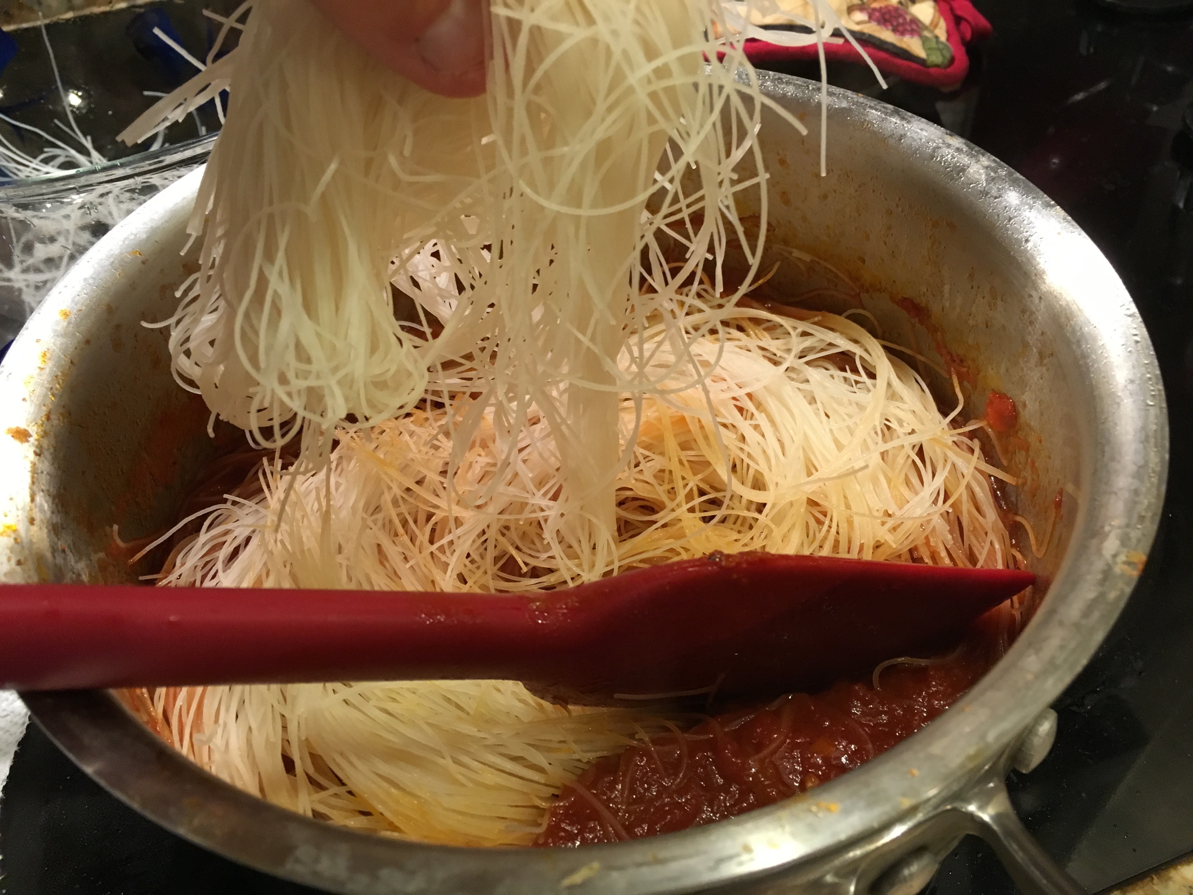 Homemade Gluten Free Spaghetti with Tomato Sauce Dad the Mom