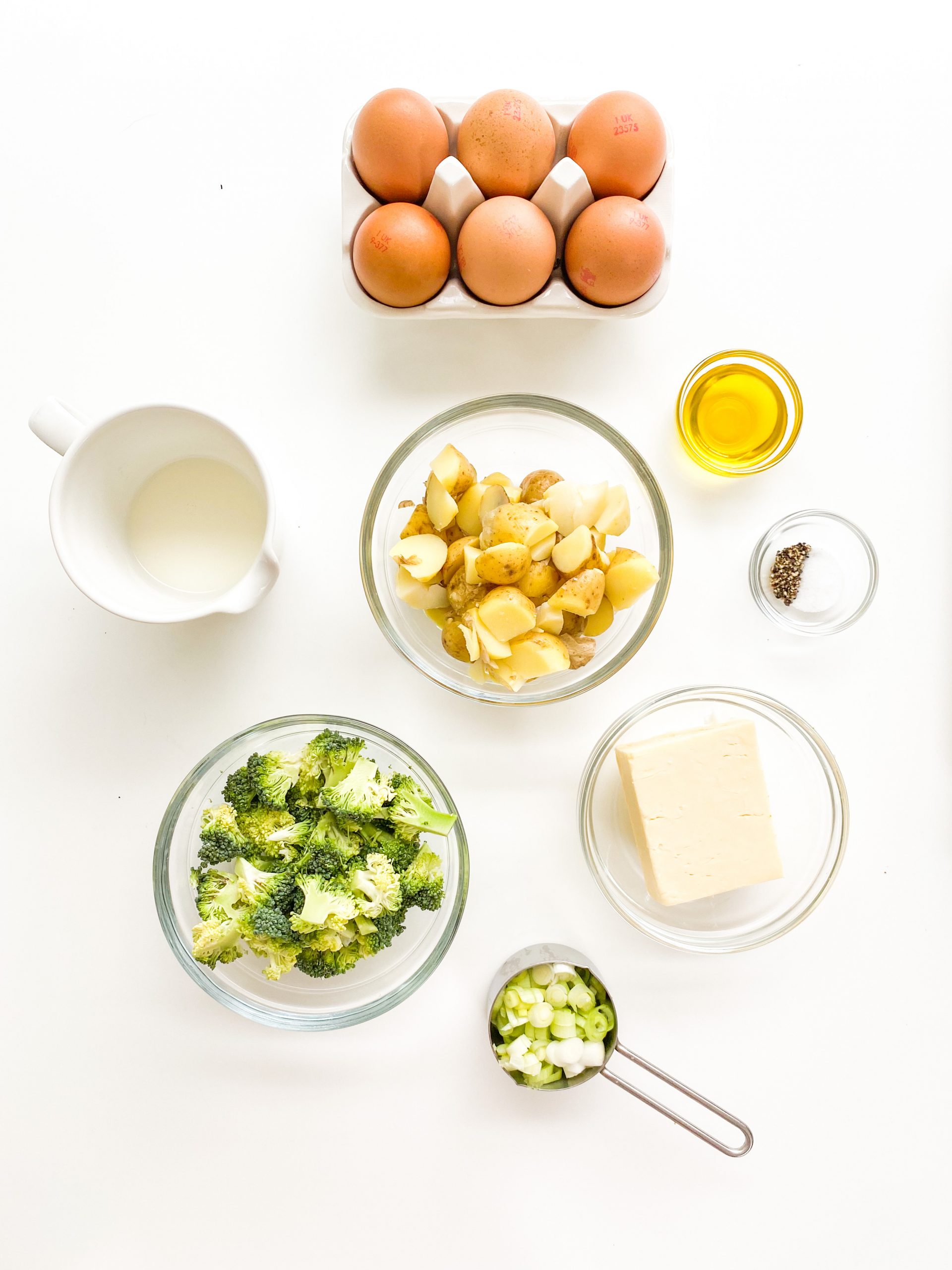 Baked Broccoli and New Potato Frittata with Cheddar Cheese Daffodil
