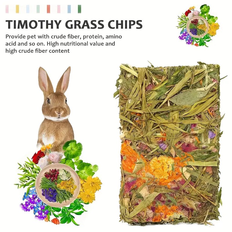Assorted Flower And Grass Chips for Rabbits and Small Animals (pack of