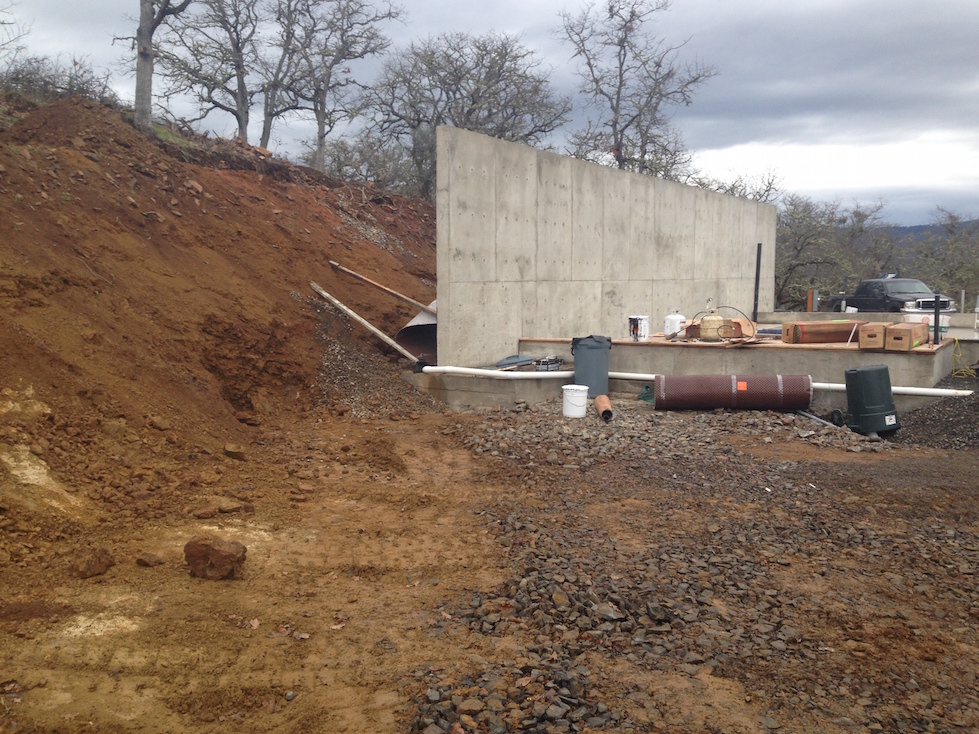 Large retaining wall backfill, grading, cut Eagle Point Daily