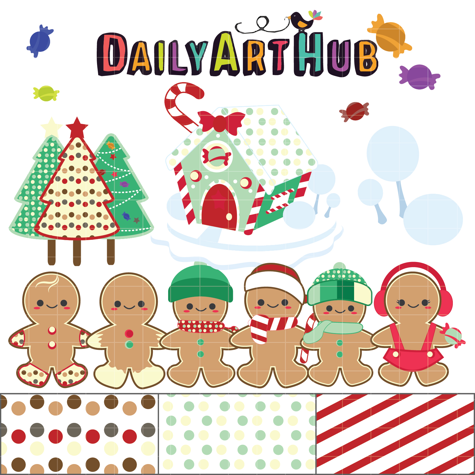 Gingerbread Clip Art Set Daily Art Hub // Graphics, Alphabets & SVG