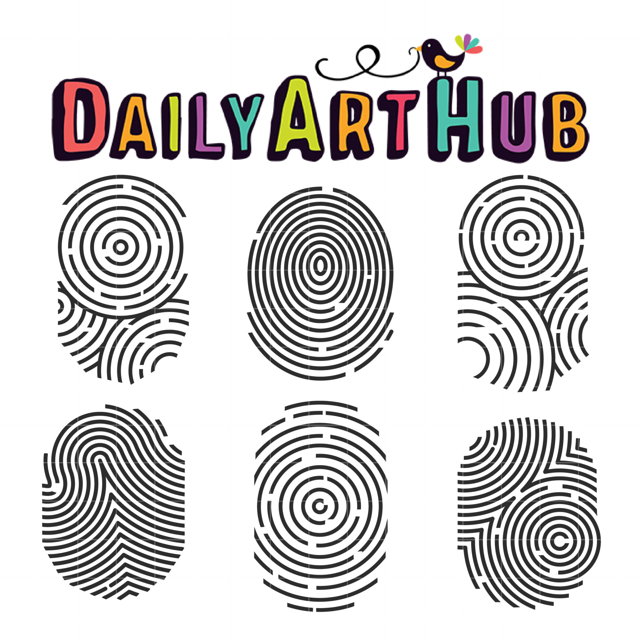 Fingerprints Clip Art Set Daily Art Hub // Graphics, Alphabets & SVG