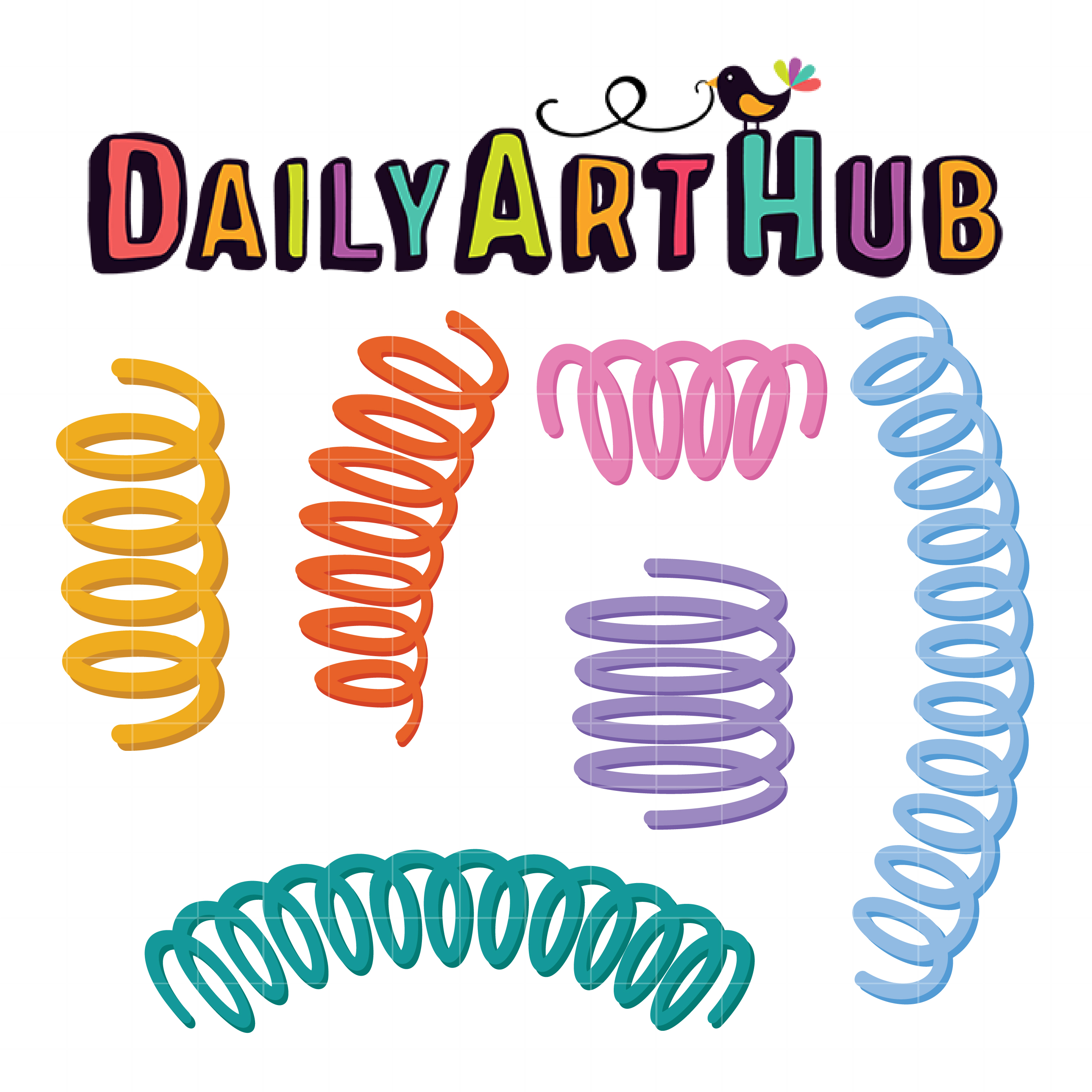 Colorful Coil Spring Clip Art Set Daily Art Hub Free Clip Art Everyday