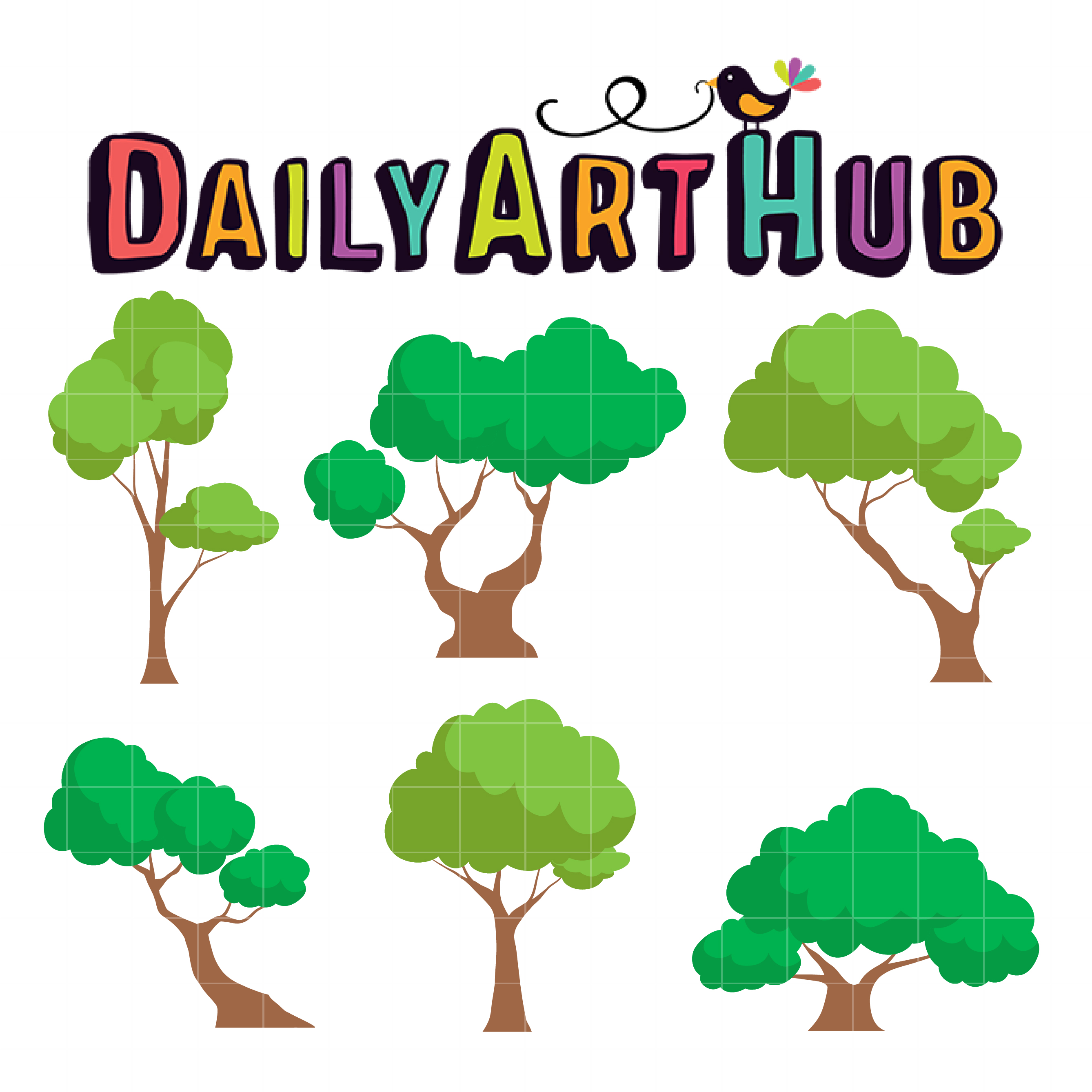 Green Trees Clip Art Set Daily Art Hub Free Clip Art Everyday