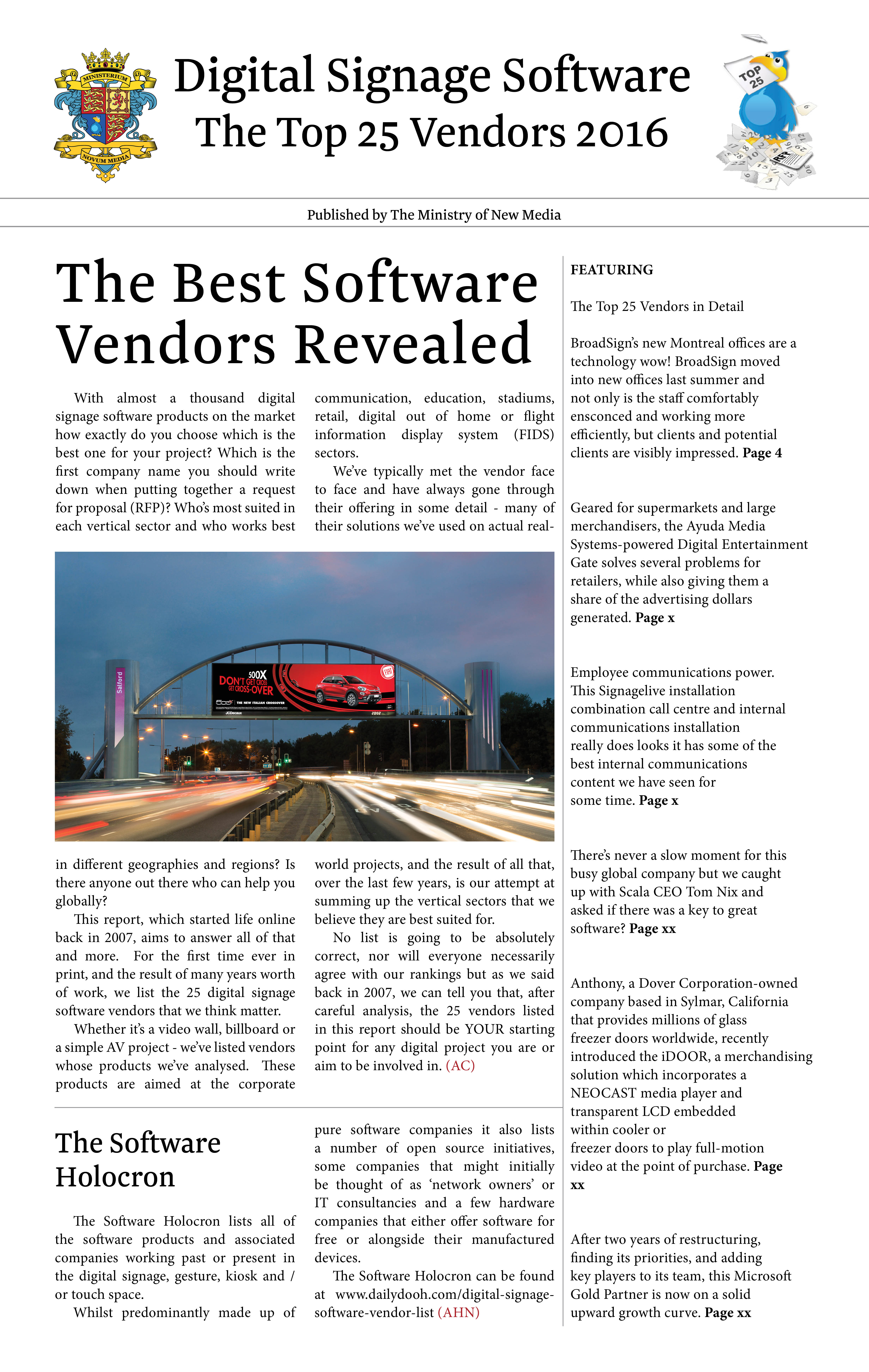 DailyDOOH » Blog Archive » The Top 25 Digital Signage Software Vendors
