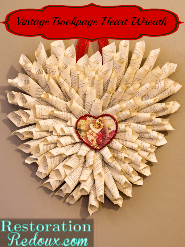 Vintage Bookpage Heart Wreath Daily Dose of Style