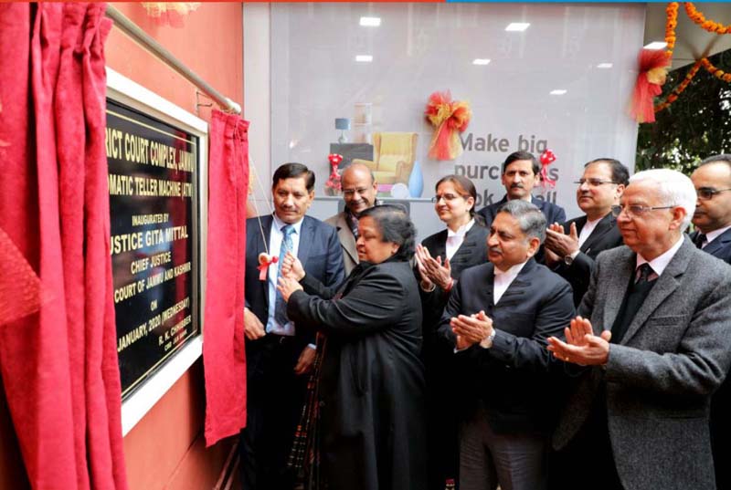 Chief Justice inaugurates J&K Bank ATM in District Court