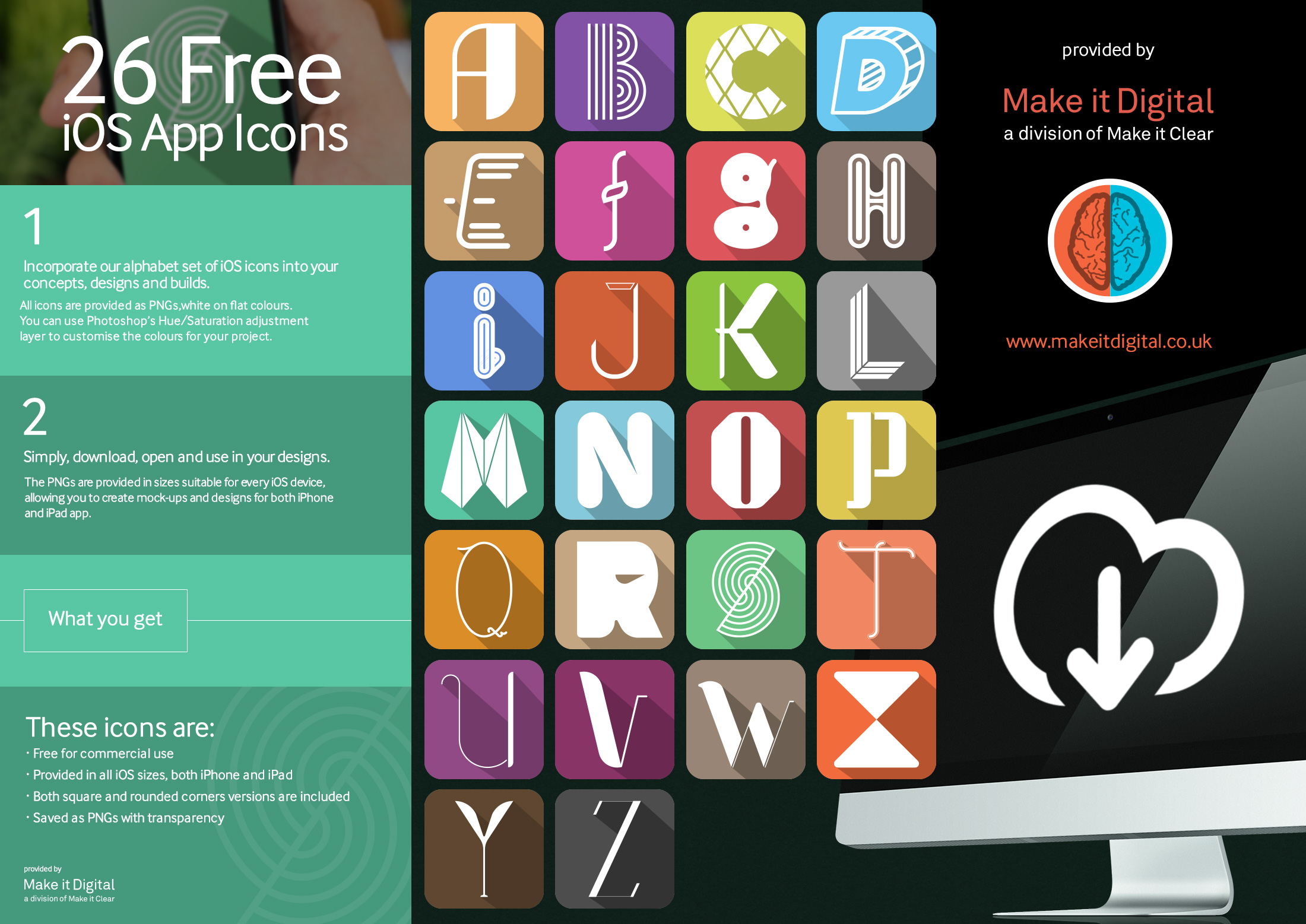 26 Free iOS Alphabet App Icons Free PSD,Vector,Icons