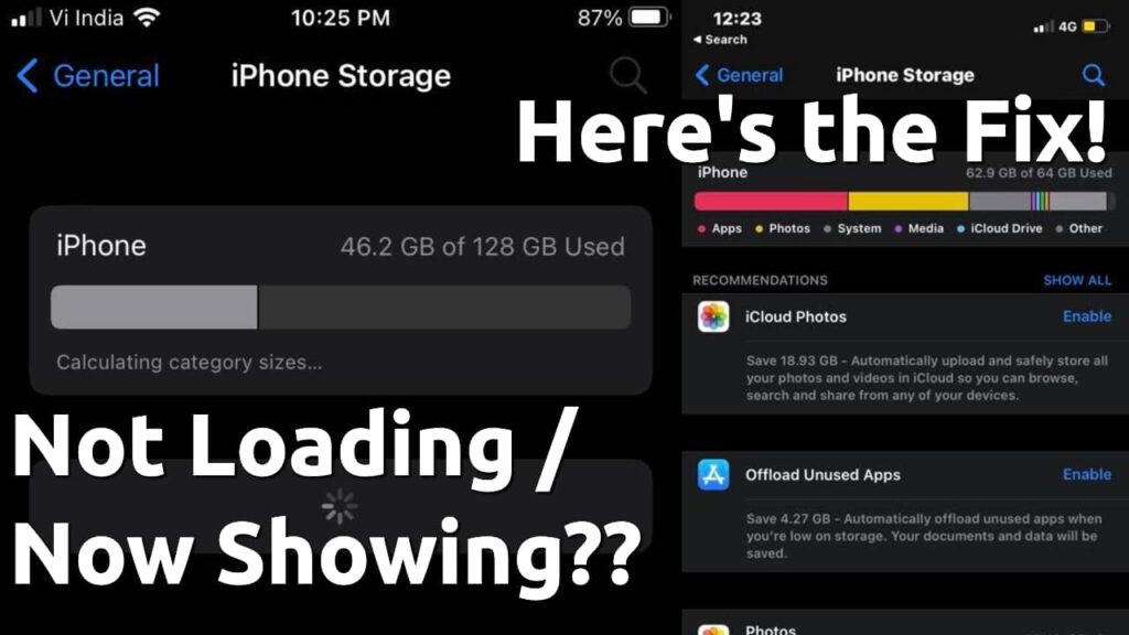 iPhone Storage Not Loading or Calculating, How to Fix?