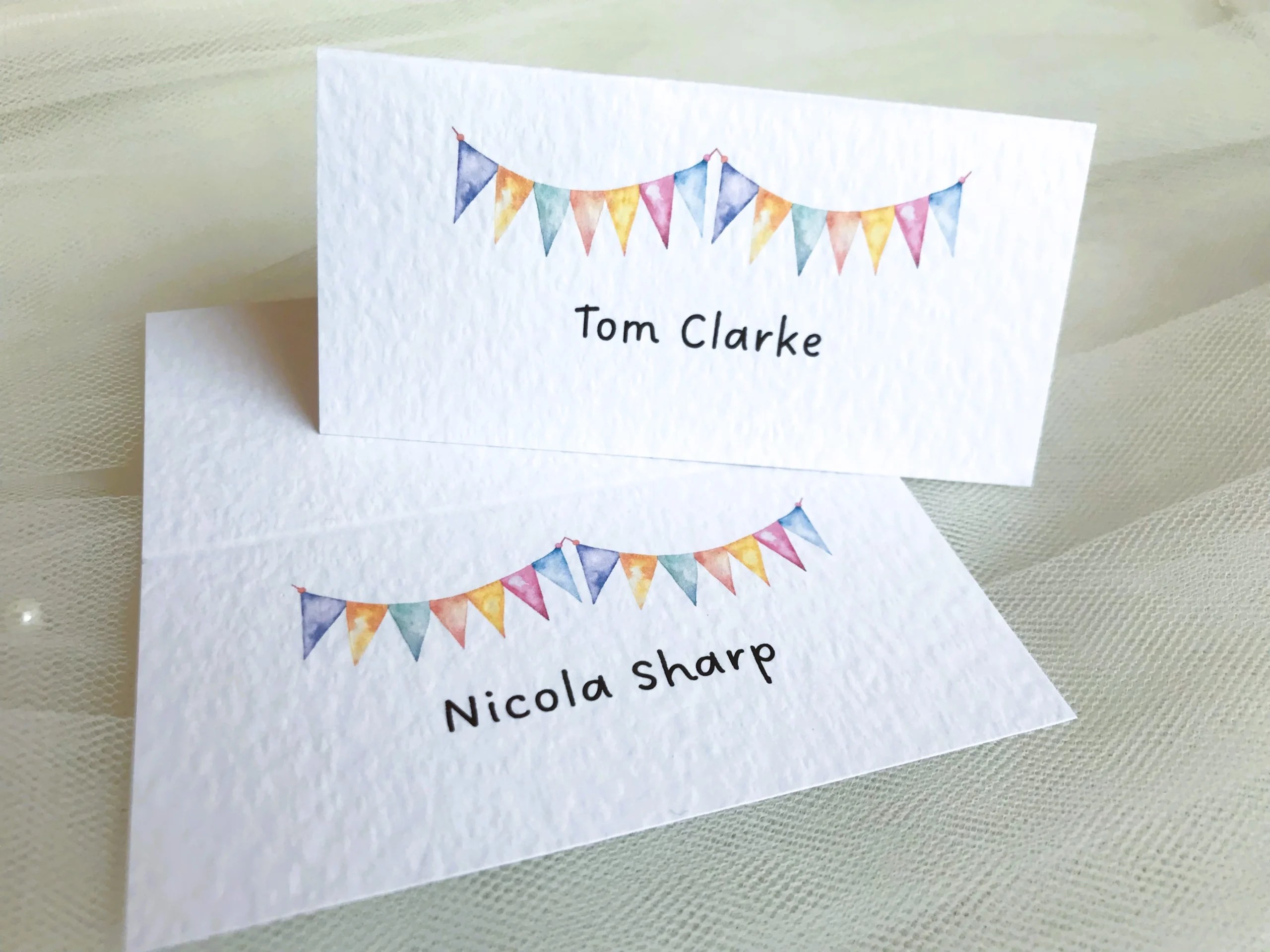 Summer Bunting Place Cards from 55p Wedding Seating Cards