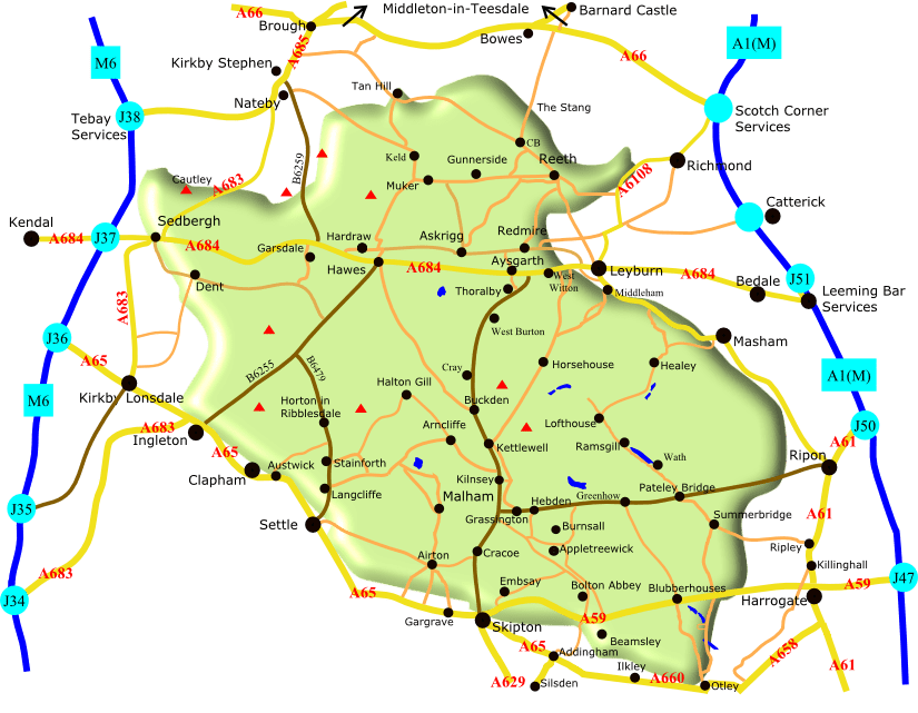 Map Of Yorkshire Dales Rock Climbing Map